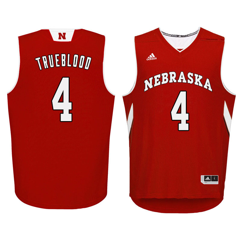 Men Nebraska Cornhuskers #4 Johnny Trueblood College Basketball Jersyes Sale-Red - Click Image to Close